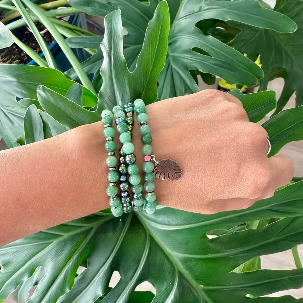 Green Aventurine & Hematite bracelet (one) - Picture 7 of 9